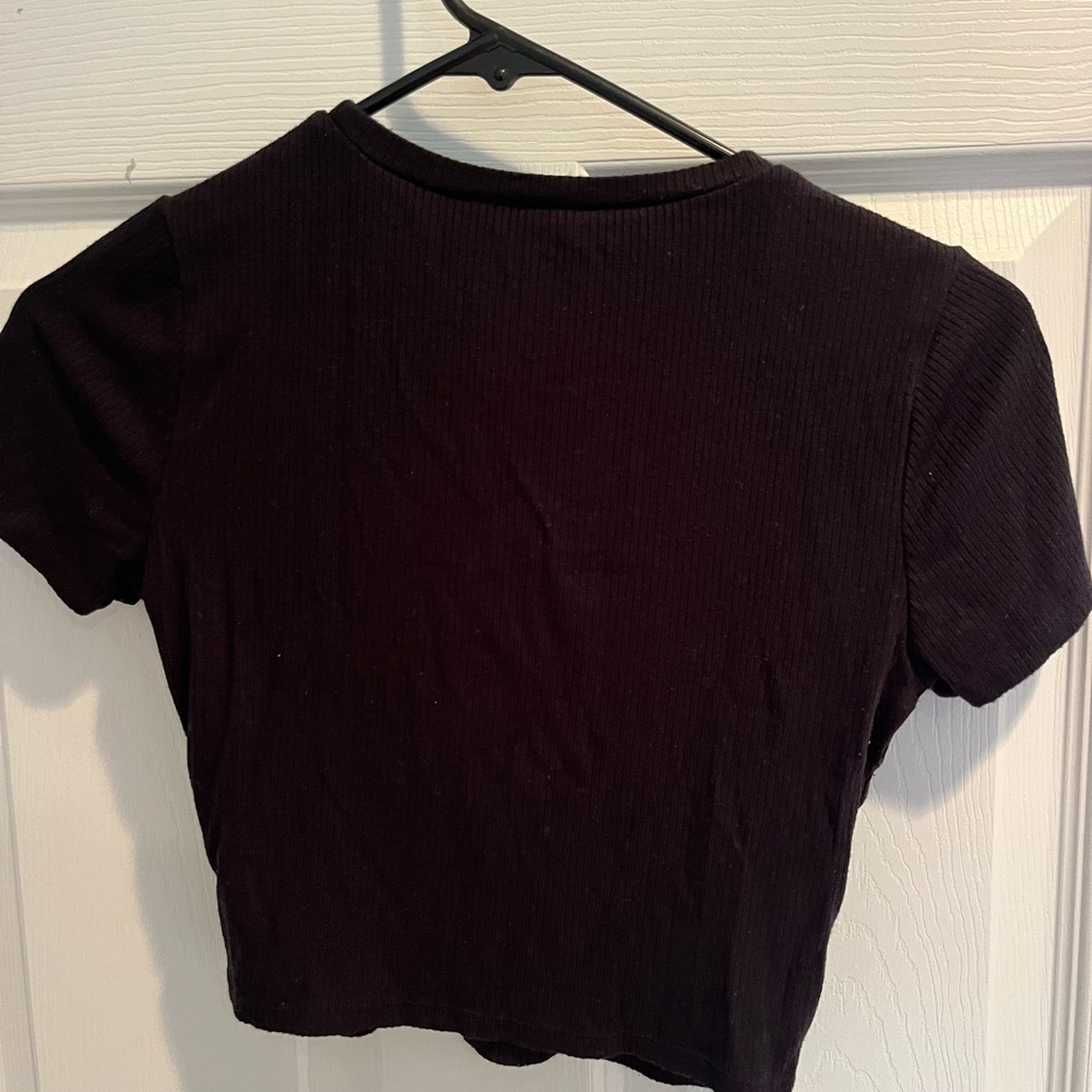 Garage Black Ribbed Crop Top - Picture 4 of 4